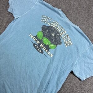 Comfort Colors T-Shirt Mens Large Blue The Labrador Store Nice Balls CDA Dog
